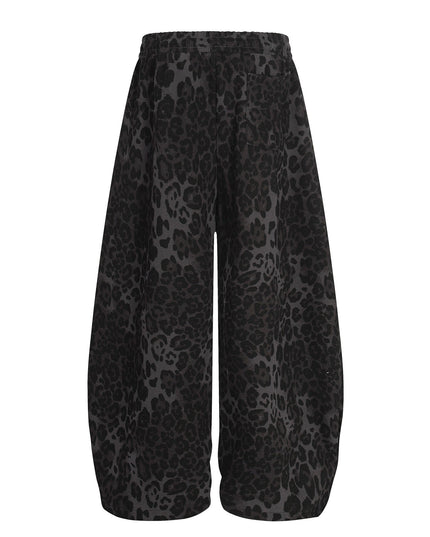 TALKLESSFASHION Jiayiku trendy brand 2025 American retro leopard print sweatpants scimitar pants men's and women's vibe ruffians handsome loose wide-leg pants