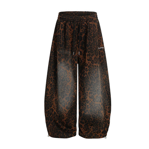 THETLSTUDIO Jiayiku trendy brand 2025 American retro leopard print sweatpants scimitar pants men's and women's vibe ruffians handsome loose wide-leg pants
