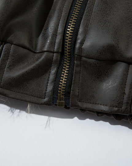 TALKLESSFASHION Jiayiku trendy brand 2025 new American mountain carved fur collar cotton jacket pilot leather jacket locomotive ruffian handsome cotton coat