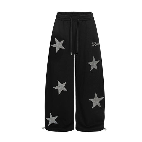 THETLSTUDIO Jiayiku trendy brand 2025 winter fleece sweatpants, American retro hot diamond cutlash pants, sweatpants, loose wide-leg pants
