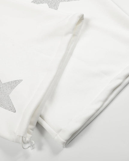 TALKLESSFASHION Jiayiku trendy brand 2025 winter fleece sweatpants, American retro hot diamond cutlash pants, sweatpants, loose wide-leg pants