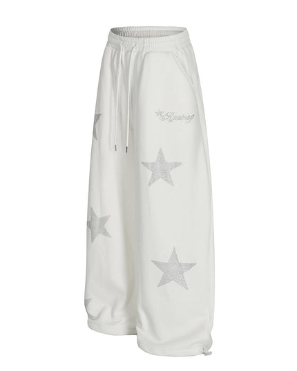 TALKLESSFASHION Jiayiku trendy brand 2025 winter fleece sweatpants, American retro hot diamond cutlash pants, sweatpants, loose wide-leg pants