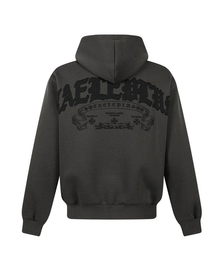 TALKLESSFASHION Jiayiku trendy brand 2026 new American street cross patch embroidered hoodie sports jacket hoodie