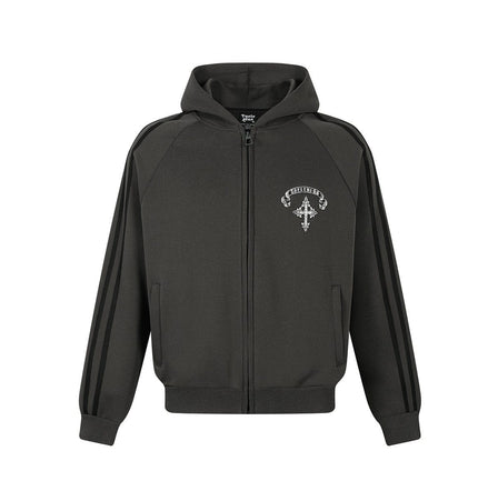 TALKLESSFASHION Jiayiku trendy brand 2026 new American street cross patch embroidered hoodie sports jacket hoodie
