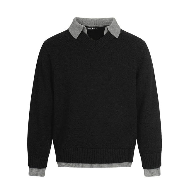 TALKLESSFASHION L / Black Hyper-Lazy Two-Piece Executive Knit