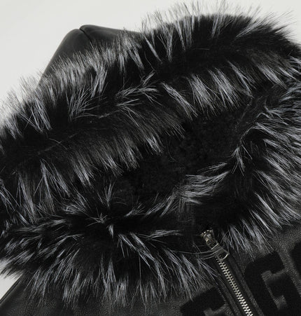 TALKLESSFASHION Lambswool Pilot Fur Collar Jacket