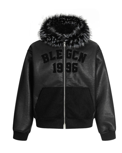TALKLESSFASHION Lambswool Pilot Fur Collar Jacket
