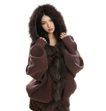 TALKLESSFASHION Lazy Style Patchwork Fur Sweater