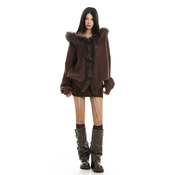 Lazy Style Patchwork Fur Sweater