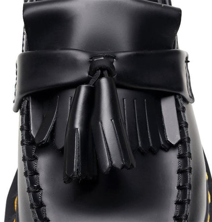 TALKLESSFASHION Leiyu tassel loafers, female genuine leather low-top small leather shoes, British fashion thick-soled student versatile casual shoes 5cm