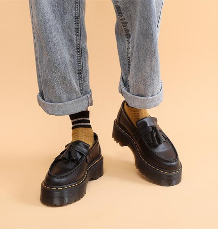 TALKLESSFASHION Leiyu tassel loafers, female genuine leather low-top small leather shoes, British fashion thick-soled student versatile casual shoes 5cm