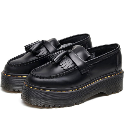 TALKLESSFASHION Leiyu tassel loafers, female genuine leather low-top small leather shoes, British fashion thick-soled student versatile casual shoes 5cm