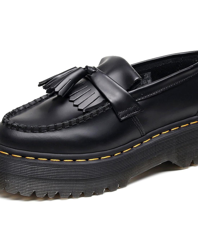 TALKLESSFASHION Leiyu tassel loafers, female genuine leather low-top small leather shoes, British fashion thick-soled student versatile casual shoes 5cm