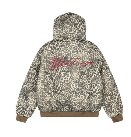 TALKLESSFASHION Leopard Plush Mountain Padded Jacket