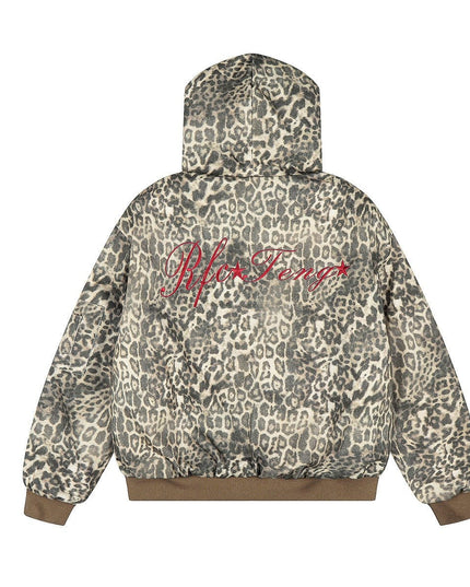 TALKLESSFASHION Leopard Plush Mountain Padded Jacket