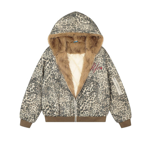 THETLSTUDIO Leopard Plush Mountain Padded Jacket