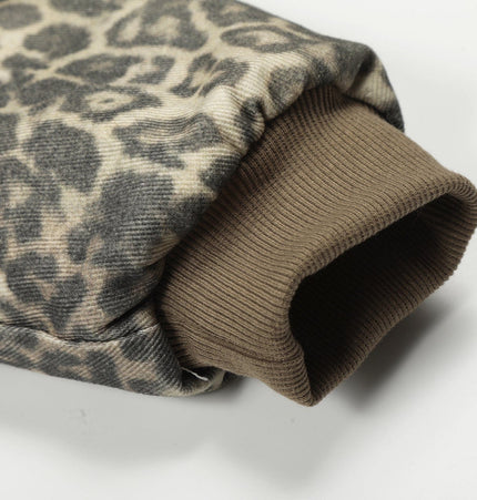 TALKLESSFASHION Leopard Plush Mountain Padded Jacket