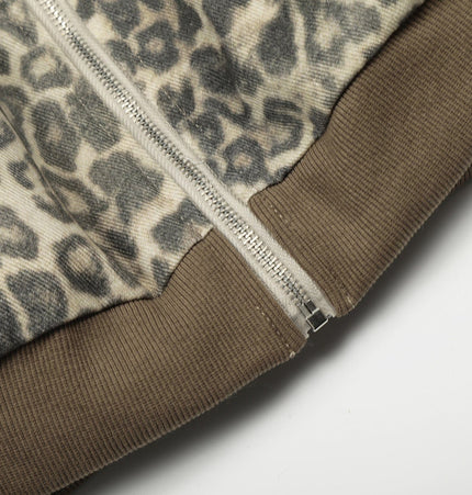 TALKLESSFASHION Leopard Plush Mountain Padded Jacket