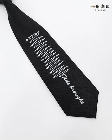 TALKLESSFASHION Line print tie Le Chao zipper-free line print tie