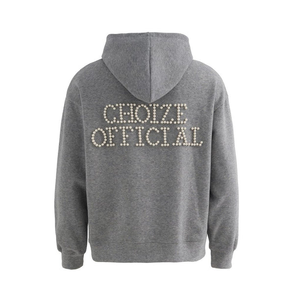loose two-way zipper letter hooded sweatshirt