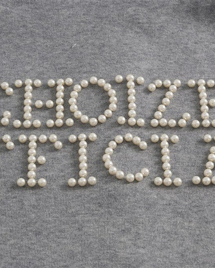 TALKLESSFASHION loose two-way zipper letter hooded sweatshirt