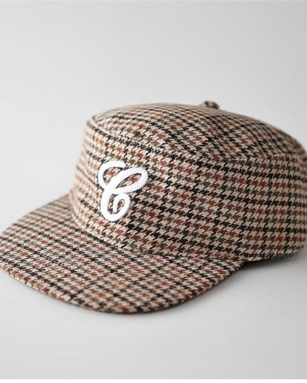 TALKLESSFASHION M（56-58cm） / flat brim hat houndstooth Korean version of niche retro leopard print flat top flat brim hat for men and women, fashion trend, cool and handsome, sweet and spicy, casual and versatile