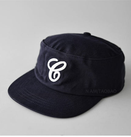 TALKLESSFASHION M（56-58cm） / Solid Navy Blue Korean version of niche retro leopard print flat top flat brim hat for men and women, fashion trend, cool and handsome, sweet and spicy, casual and versatile