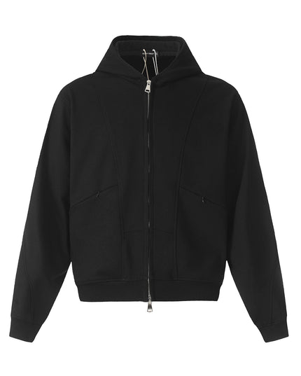 TALKLESSFASHION M / black 0172 American men's and women's high-end trend solid color deconstructed jacket design men's loose cardigan hooded sweatshirt