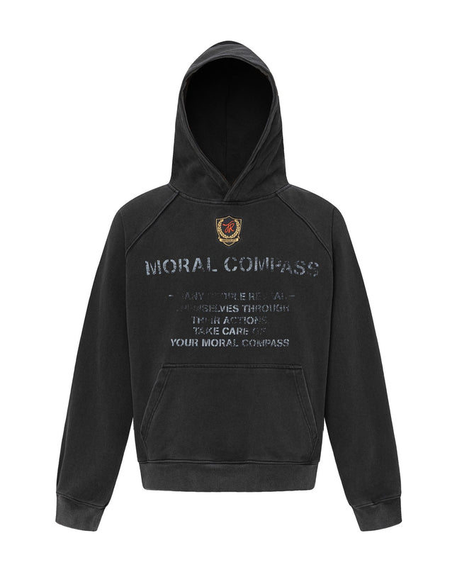 TALKLESSFASHION M / black 27258 American retro neutral high-end sense old sense deconstruction design men's heavy loose hooded sweatshirt