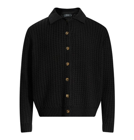 TALKLESSFASHION M / black GXFortune American Vintage Button-Down Cardigan Sweater Cleanfit Versatile Lazy Short Knit