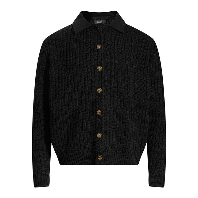 TALKLESSFASHION M / black GXFortune American Vintage Button-Down Cardigan Sweater Cleanfit Versatile Lazy Short Knit