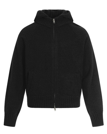TALKLESSFASHION M / Black MY017 GXFortune American Vintage Cleanfit Knit Men's and Women's Loose Casual Zip Cardigan Hooded Sweater