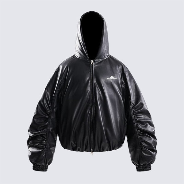Silhouette Hooded Flying Leather Jacket