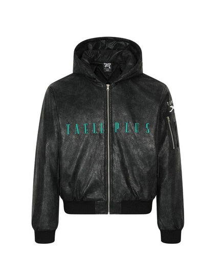 TALKLESSFASHION M / black Urban Wave Hooded zipper Jacket