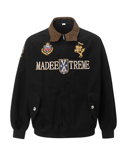 TALKLESSFASHION M / black Vintage Badge Embroidered Cargo Jacket