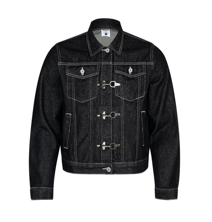 TALKLESSFASHION M / blue Chaotic High Street Individuality Design Loose Denim Jacket