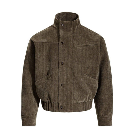 TALKLESSFASHION M / brown Cargo Stand-Up Collar High Street Jacket
