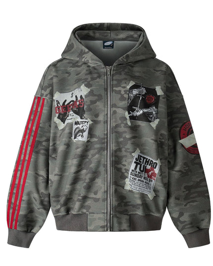 TALKLESSFASHION M / Camouflage EON 26 spring new spot American style street trendy high street personality pattern camouflage hooded sweatshirt jacket men