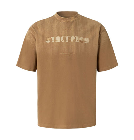 TALKLESSFASHION M / Coffee color EON 26 summer new spot American street trend simple letter loose short sleeve T-shirt for men