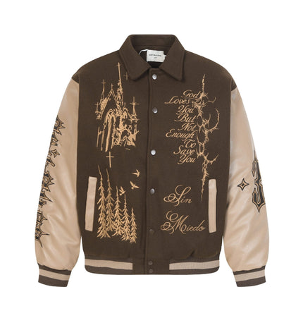 TALKLESSFASHION M / Coffee color Street Personalized Design Padded Jacket