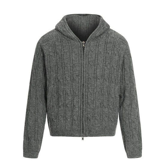 Twist-Knit Hooded Shell