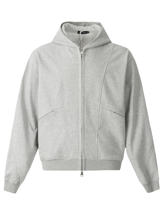 TALKLESSFASHION M / flecking gray 0172 American men's and women's high-end trend solid color deconstructed jacket design men's loose cardigan hooded sweatshirt
