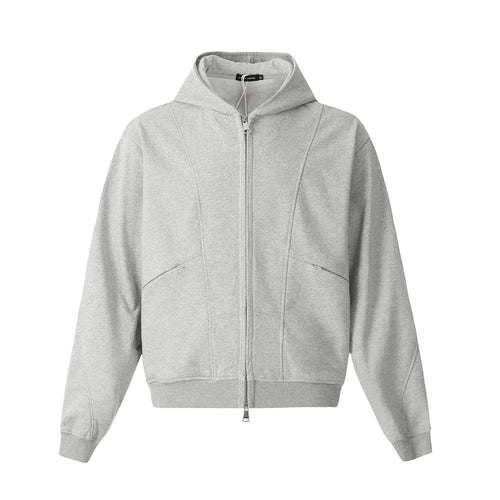 THETLSTUDIO M / flecking gray 0172 American men's and women's high-end trend solid color deconstructed jacket design men's loose cardigan hooded sweatshirt