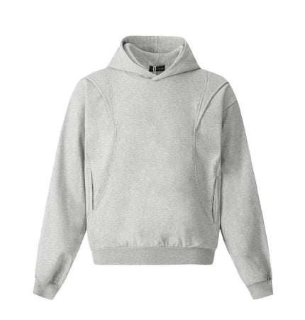 TALKLESSFASHION M / flecking gray 0173 American high-end trend solid color neutral deconstructed coat design men's loose cardigan hooded sweatshirt
