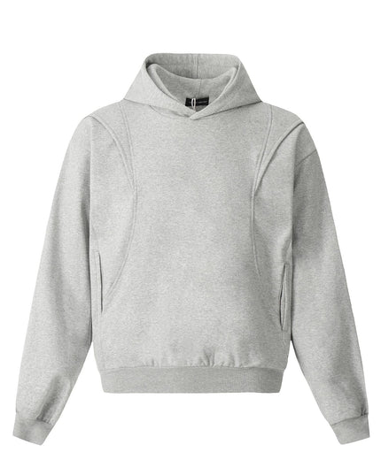 TALKLESSFASHION M / flecking gray 0173 American high-end trend solid color neutral deconstructed coat design men's loose cardigan hooded sweatshirt