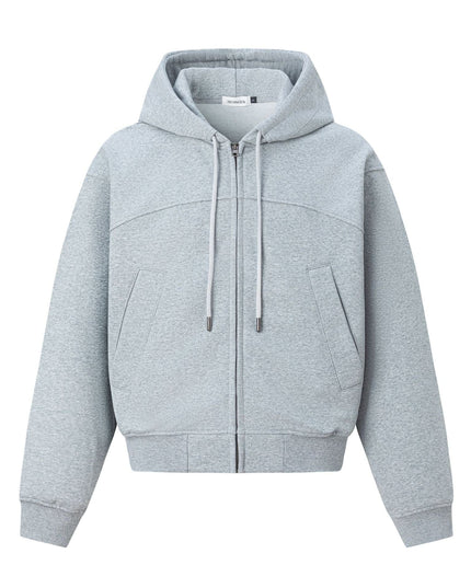 TALKLESSFASHION M / flecking gray 27378 American retro unisex high-end solid color deconstructed design men's heavy loose hooded sweatshirt