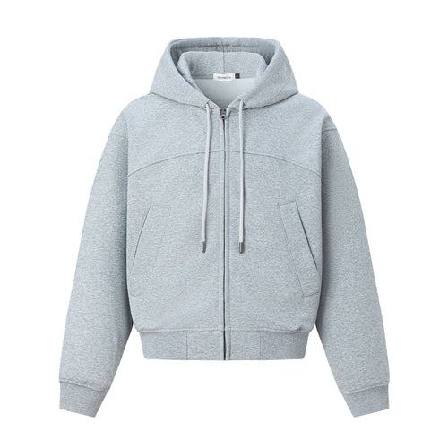 THETLSTUDIO M / flecking gray 27378 American retro unisex high-end solid color deconstructed design men's heavy loose hooded sweatshirt