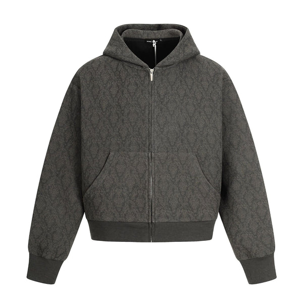 Heavy Jacquard Retro Zip Hoodie
