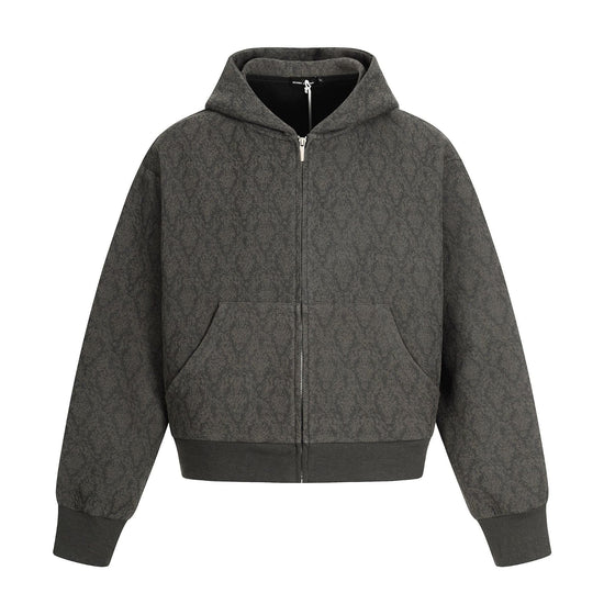 Heavy Jacquard Short Wide Hoodie