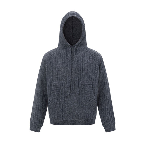 THETLSTUDIO M / gray 27234 American Style 2024 Fall/Winter Vintage Men's Sweater Solid Color Design Premium Men's and Women's Hooded Sweaters Knitwear